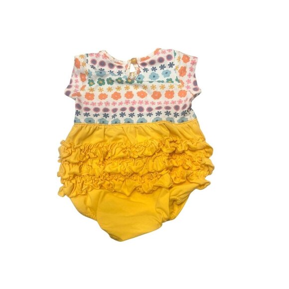 Rufflebutts yellow colorful ruffle bubble romper size 6-12 months - Picture 4 of 6